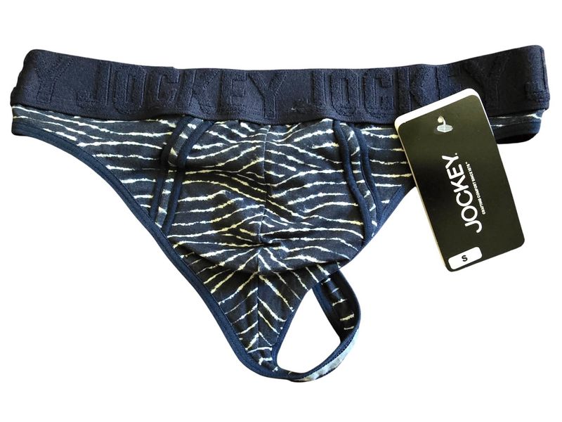 Jockey Men's G-string - Blue White Stripes
