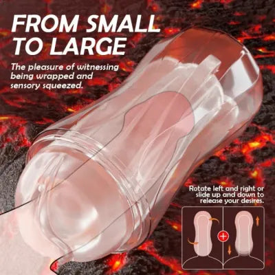Transparent Life-Like Vagina Male Masturbator with 7'' Depth