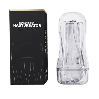 Transparent Life-Like Vagina Male Masturbator with 7'' Depth
