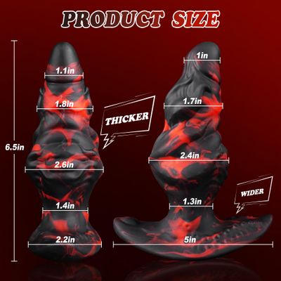 Fantasy Lava Monster Knot Ribbed Anal Dildo