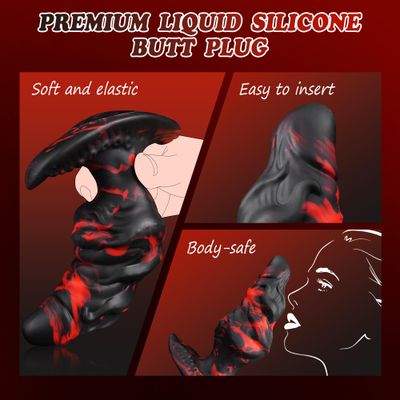 Fantasy Lava Monster Knot Ribbed Anal Dildo