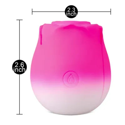 Silicone Magenta & White Clitoral Sucking Rose Vibrator
