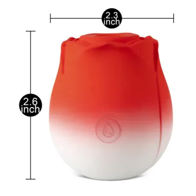Silicone Red & White Clitoral Sucking Rose Vibrator