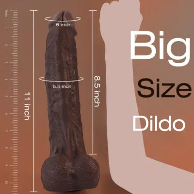 The Real One 10.9" Dildo - Deep Brown