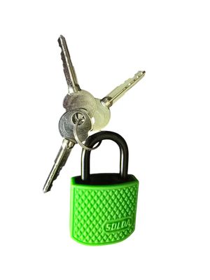 Metal Padlock Plastic Covering with 3 Keys