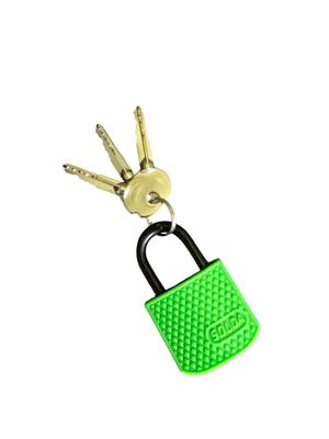 Metal Padlock Plastic Covering with 3 Keys