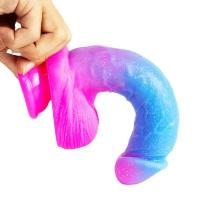 Dual-Tone Silicone Dildo with Balls and Suction Cup