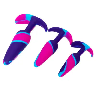 Pure Bliss Colourful Silicone Butt Plug Set