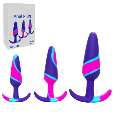 Pure Bliss Colourful Silicone Butt Plug Set