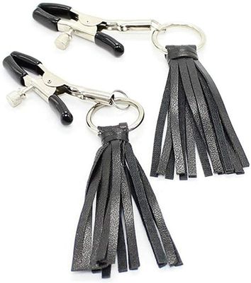 Nipple Clips Simulator Flirting With Black PU Leather (1-Pair)