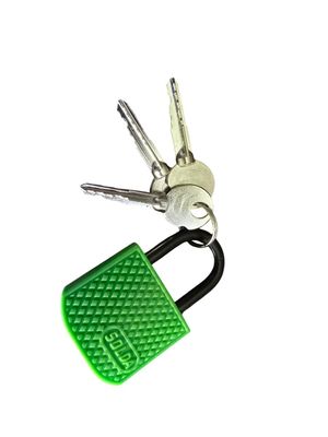 Metal Padlock Plastic Covering with 3 Keys