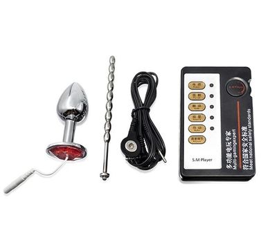 Electro Shock Urethral Penis Sound & Anal Plug Combo