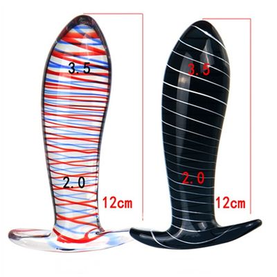 Swirl Crystal Glass Anchor Butt Plug