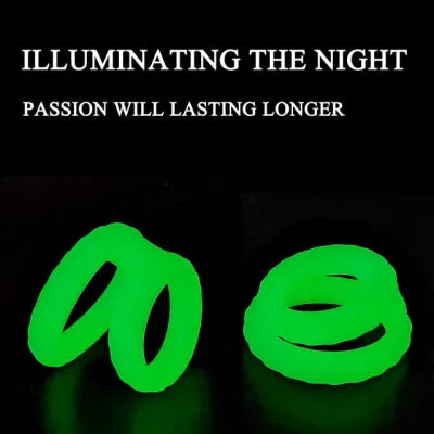 Glow-in-the-Dark Silicone Dual Penis Ring