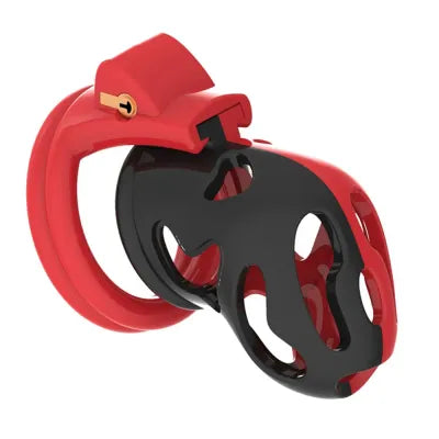 Black Red Chastity Device With 4 Size Penis Ring