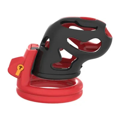 Black Red Chastity Device With 4 Size Penis Ring