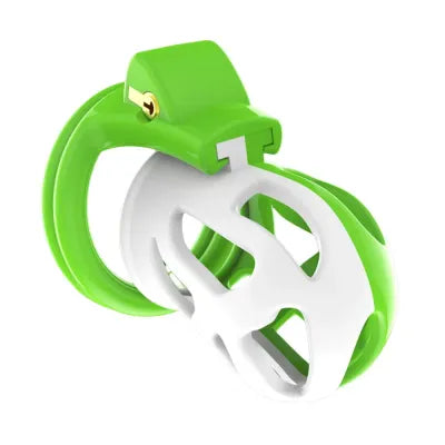 Green White Chastity Device With 4 Size Penis Ring
