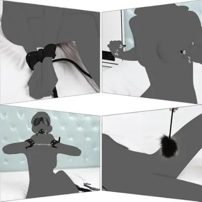 Black 11 Piece BDSM Bondage Kit