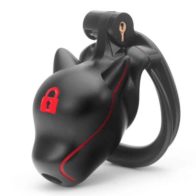 Slave Dog Head Chastity Cage