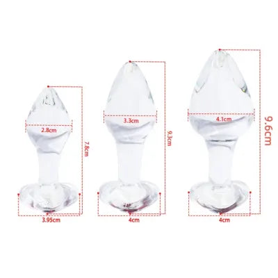 Glass Heart Jewel Butt Plug Anal Sex Toy