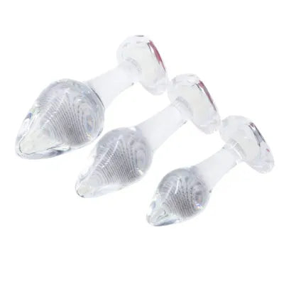 Glass Heart Jewel Butt Plug Anal Sex Toy