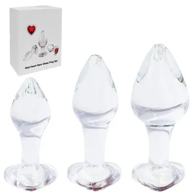 Glass Heart Jewel Butt Plug Anal Sex Toy