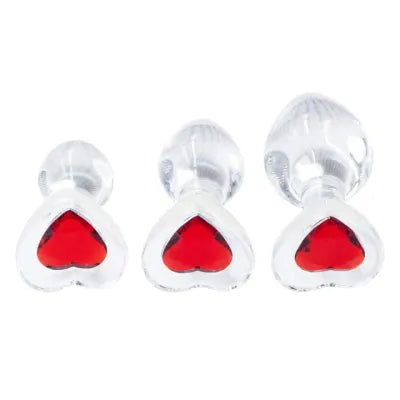 Glass Heart Jewel Butt Plug Anal Sex Toy