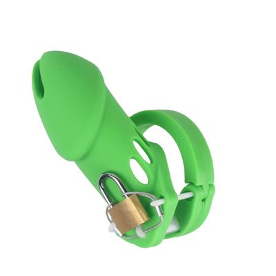 Silicone Lime Green Male Chastity Penis Cock Cage