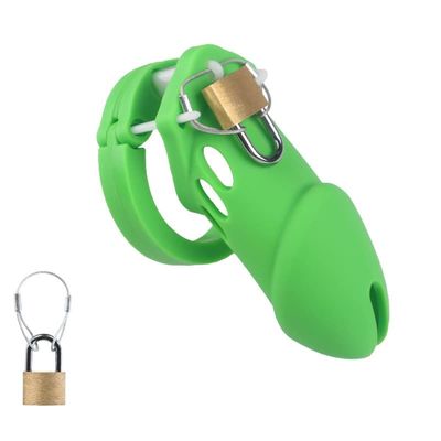 Silicone Lime Green Male Chastity Penis Cock Cage