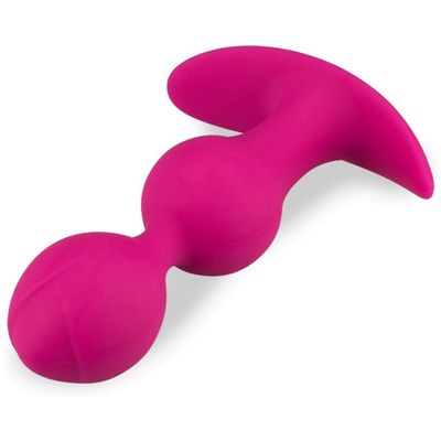 Dual Ball Butt Plug with Internal Metal Balls