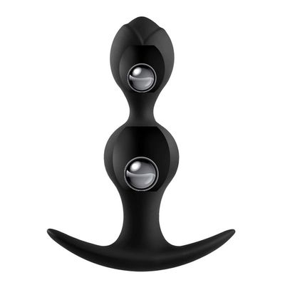 Dual Ball Butt Plug with Internal Metal Balls