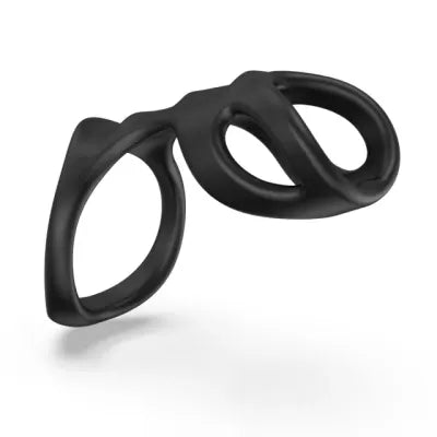 Black Dual Loop Silicone Cock Ring