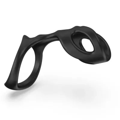Black Dual Loop Silicone Cock Ring
