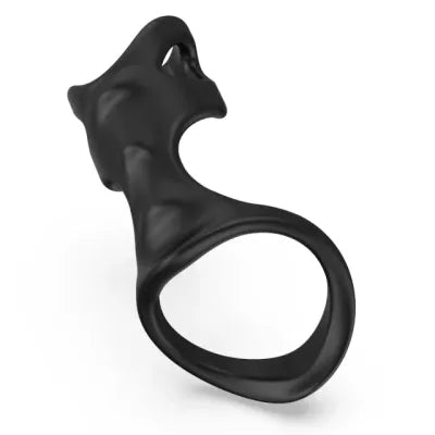 Black Dual Loop Silicone Cock Ring