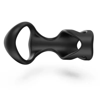 Black Dual Loop Silicone Cock Ring