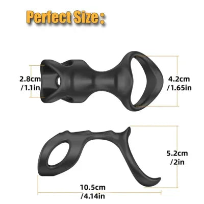 Black Dual Loop Silicone Cock Ring