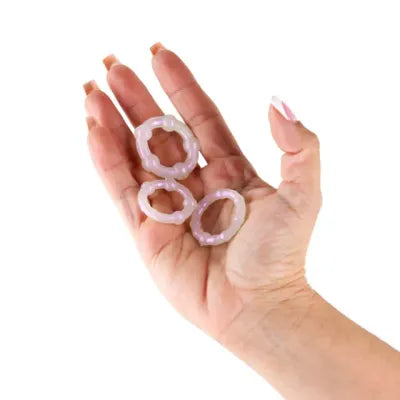 Stay Hard Beaded Metallic Iridescent Cock Ring Set