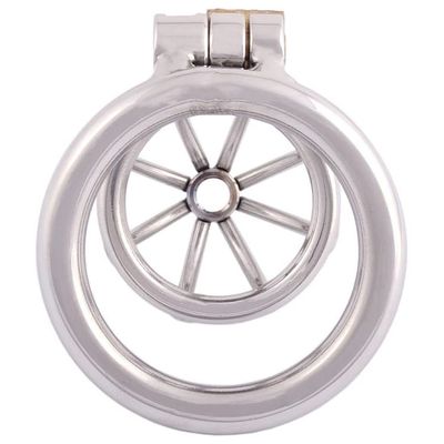 Stainless Steel Chastity Cage Stealth lock Curved Ring