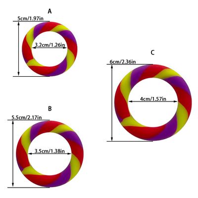 Triple Silicone Colourful Cock Ring Set