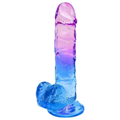 Purple & Blue Realistic Dildo with Suction Cup