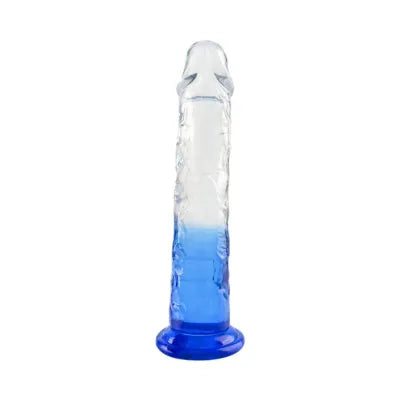 Transparent Blue Body Safe Dildo with Suction Cup