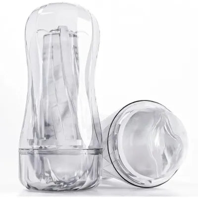 Transparent Life-Like Vagina Male Masturbator with 7'' Depth