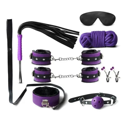 Purple 8 Piece BDSM Bondage Kit