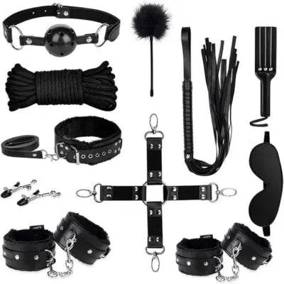Black 11 Piece BDSM Bondage Kit