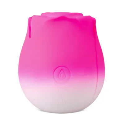 Silicone Magenta & White Clitoral Sucking Rose Vibrator