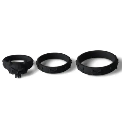 Black Skull Cock Ring Set