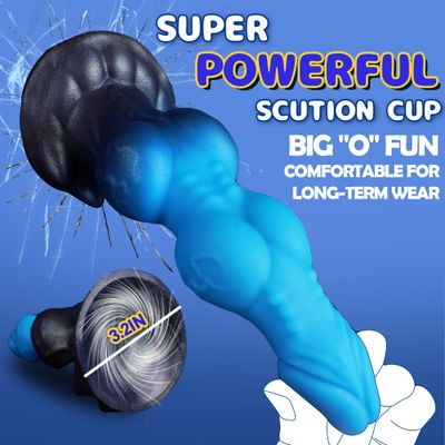 Aqua Dual Knot Fantasy Dildo with Suction Cup