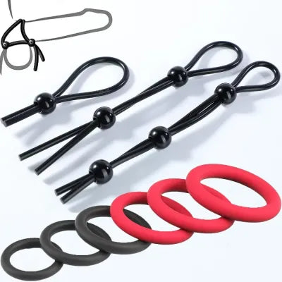 Silicone Cock Ring Set - 9pcs