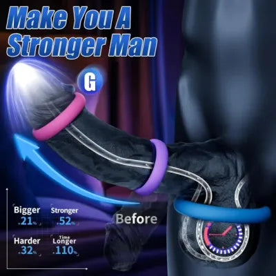 Multicolor 3-Piece Silicone Cock Ring Set