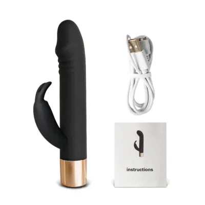 Rechargeable Black Gold Pleasure Rabbit Vibrator